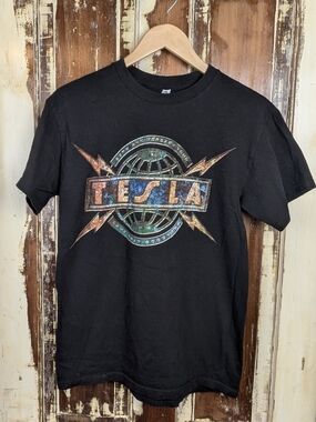 Tesla Band 2017 30th Anniversary Tour Tee Medium Black Cotton Merch Metal